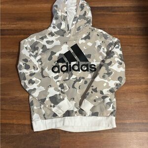 Adidas Kids Camo Hoodie - Tan and White